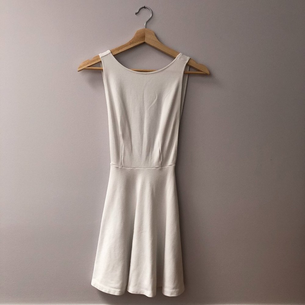 American Apparel white backless skater dress (XS)